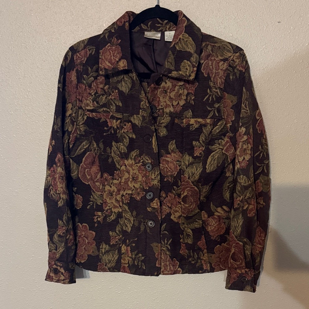 Erika Brown Floral Blazer
